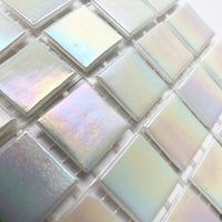 Mozaic din sticlă irizat 20mm – diamant alb - mosaicshop