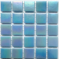 Mozaic din sticlă irizat 20mm – albastru opalin - mosaicshop