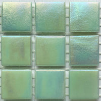 Mozaic din sticlă irizat 20mm – verde perlat - mosaicshop
