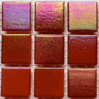 Mozaic din sticlă irizat 20mm – roșu rubiniu - mosaicshop