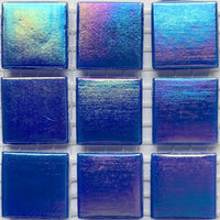 Mozaic din sticlă irizat 20mm – albastru safir - mosaicshop