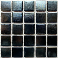 Mozaic din sticlă irizat 20mm – negru - mosaicshop