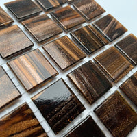 Mozaic din sticlă cu vinișoare aurii 20mm – topaz intens - mosaicshop
