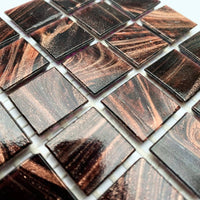 Mozaic din sticlă cu vinișoare aurii 20mm – catifea - mosaicshop