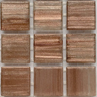 Mozaic din sticlă cu vinișoare aurii 20mm – cupru deschis - mosaicshop