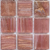 Mozaic din sticlă cu vinișoare aurii 20mm – ruj - mosaicshop