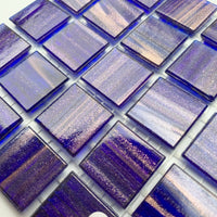 Mozaic din sticlă cu vinișoare aurii 20mm – albastru nocturn - mosaicshop