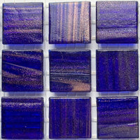 Mozaic din sticlă cu vinișoare aurii 20mm – albastru nocturn - mosaicshop