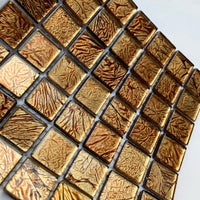 Mozaic din sticlă cu oglindă 20mm – bronz - mosaicshop