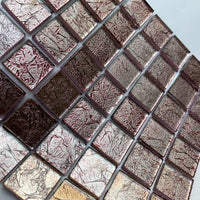 Mozaic din sticlă cu oglindă 20mm – granat - mosaicshop