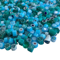 Mozaic din sticlă – Millefiori – amestec albastru - mosaicshop