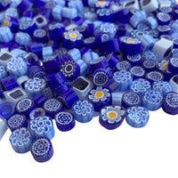 Mozaic din sticlă – Millefiori – amestec albastru închis - mosaicshop