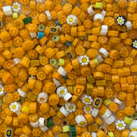 Mozaic din sticlă – Millefiori – amestec de galben închis - mosaicshop
