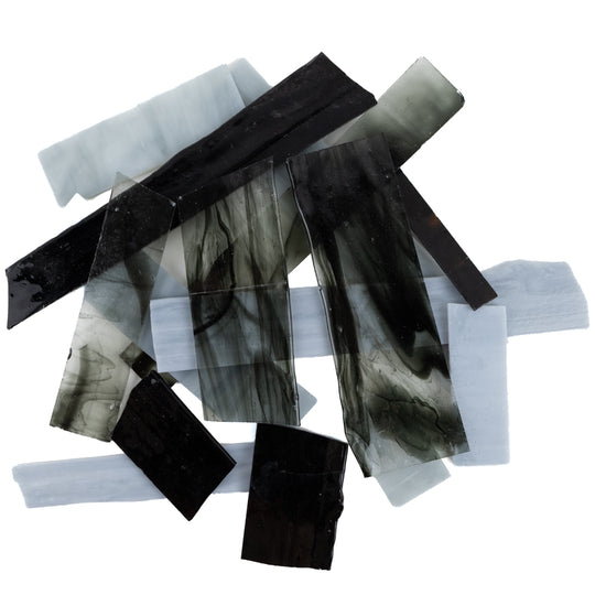 Cioburi de sticlă XL – gri negru