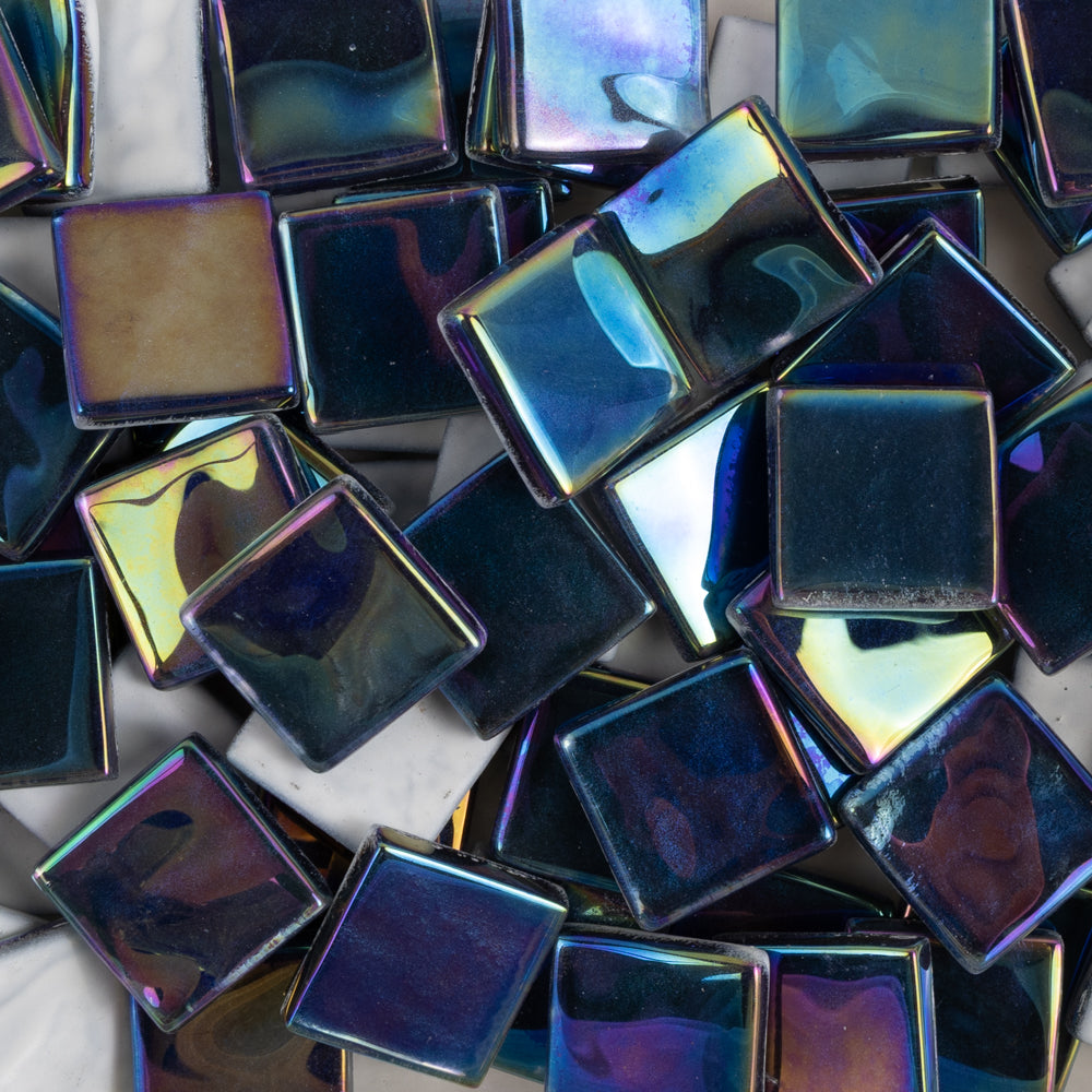 Crystal ondulat irizat 20mm – albastru închis