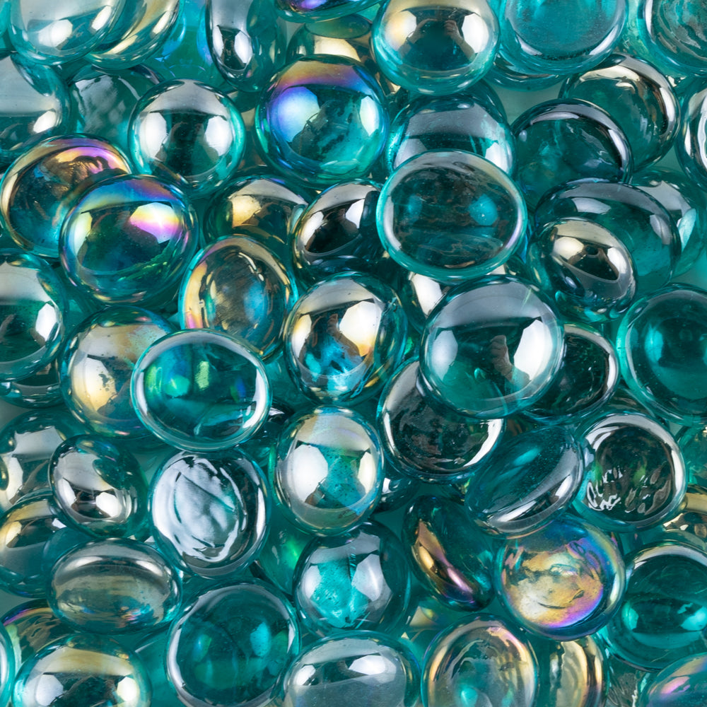 Skleněné kapky 16-20mm Diamantově Tyrkysové