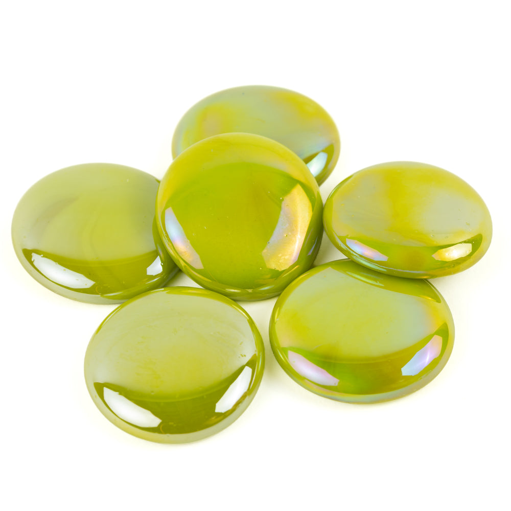 Picături din sticlă XL 30-36mm – kiwi opalin