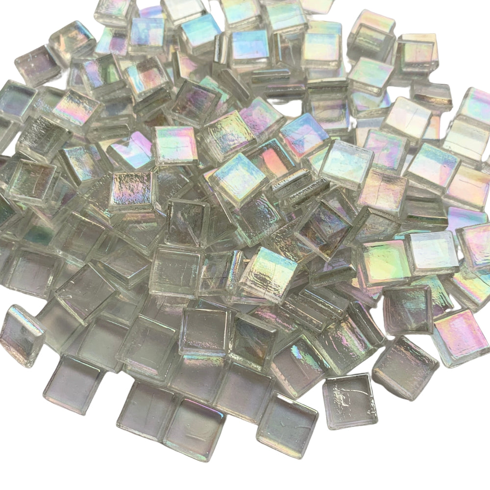 Mozaic din sticlă transparent 10mm – alb perlat
