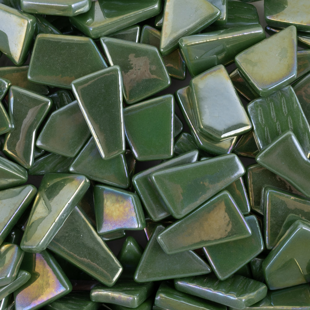 Ottoman Puzzle Iridescente  Verde Pino
