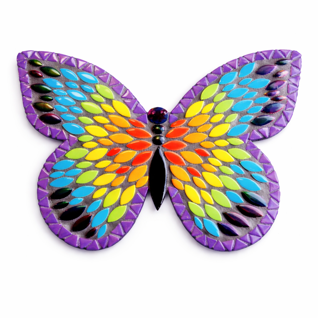 Fluture albastru curcubeu 25cm