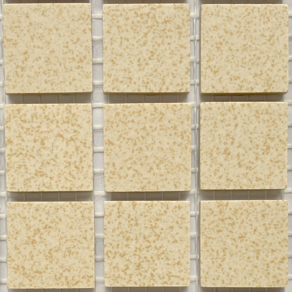 Winckelmans Jaune 202 Mouchetés – plăcuțe de mozaic mate de 20x20 mm pe plasă
