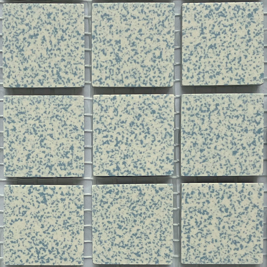 Winckelmans Bleu 208 Mouchetés – plăcuțe de mozaic mate de 20x20 mm pe plasă