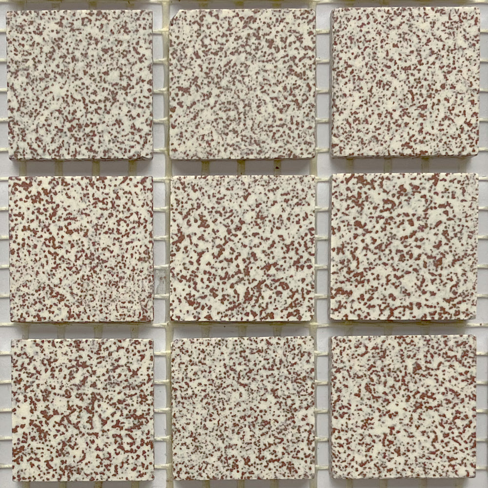 Winckelmans Rouge 210 Mouchetés – plăcuțe de mozaic mate de 20x20 mm pe plasă