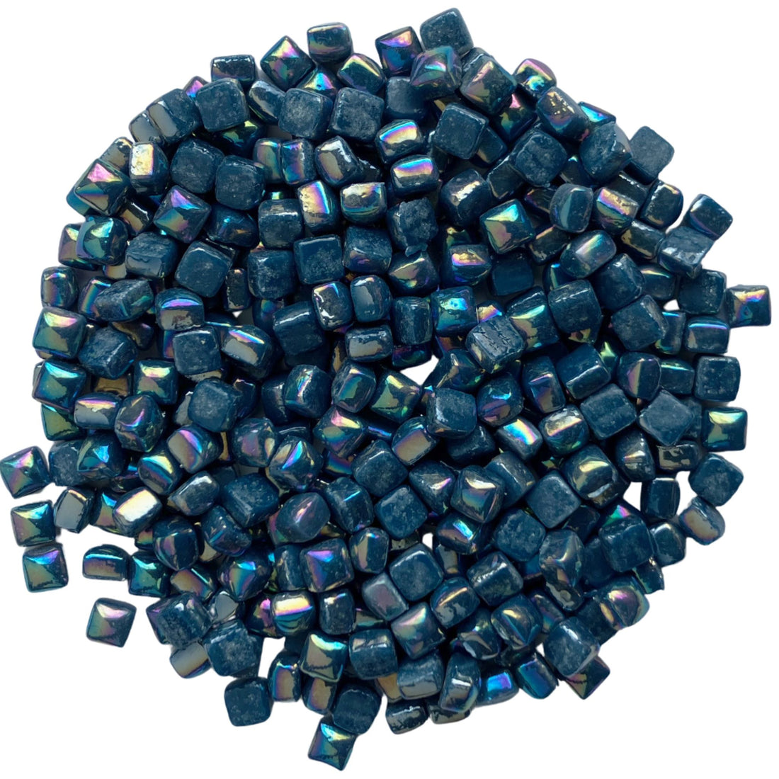 Micro mozaic din sticlă 4,8mm – cian închis, sidefat