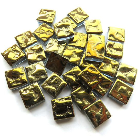 Mozaic din sticlă cu oglindă 10mm – auriu, texturat