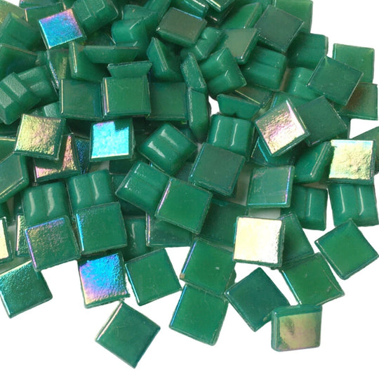 Mozaic din sticlă irizat 10mm – verde jad (vrac)