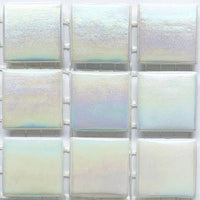 Mozaic din sticlă irizat 20mm – diamant alb - mosaicshop