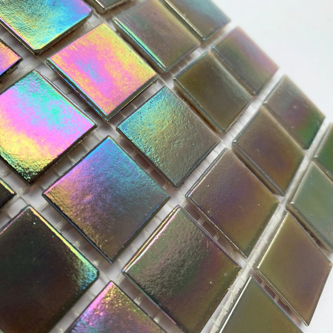 Mozaic din sticlă irizat 20mm – cristal de ceață - mosaicshop