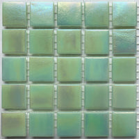 Mozaic din sticlă irizat 20mm – verde perlat - mosaicshop