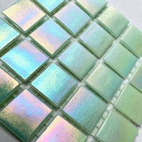 Mozaic din sticlă irizat 20mm – verde perlat - mosaicshop