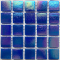 Mozaic din sticlă irizat 20mm – albastru safir - mosaicshop