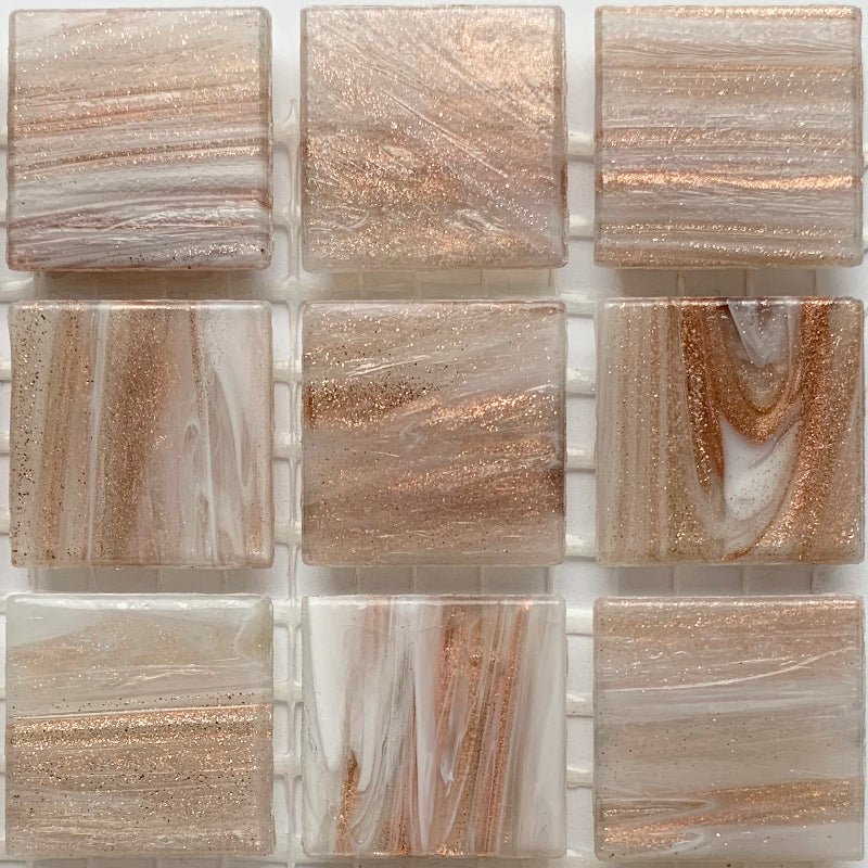 Mozaic din sticlă cu vinișoare aurii 20mm – auriu deschis - mosaicshop