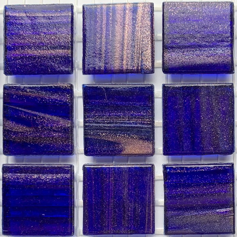 Mozaic din sticlă cu vinișoare aurii 20mm – albastru nocturn - mosaicshop