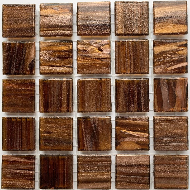 Mozaic din sticlă cu vinișoare aurii 20mm – ochi de tigru - mosaicshop