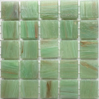 Mozaic din sticlă cu vinișoare aurii 20mm – ferigă - mosaicshop