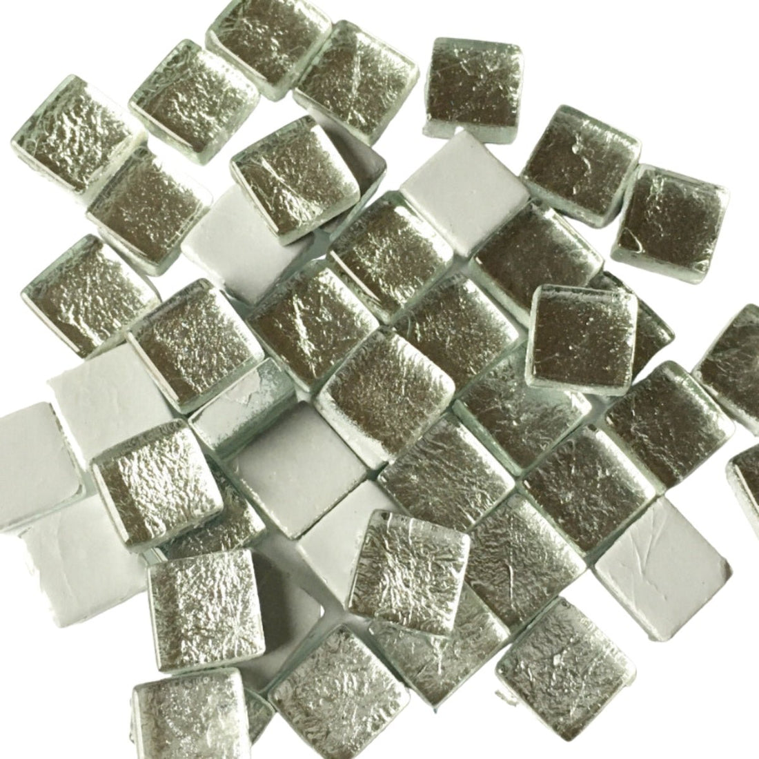 Mozaic din sticlă cu oglindă 10mm – argintiu - mosaicshop