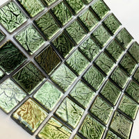Mozaic din sticlă cu oglindă 20mm – smarald - mosaicshop