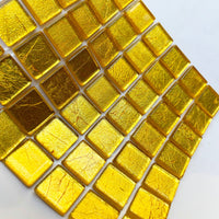 Mozaic din sticlă cu oglindă 20mm – auriu - mosaicshop