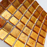 Mozaic din sticlă cu oglindă 20mm – cupru - mosaicshop