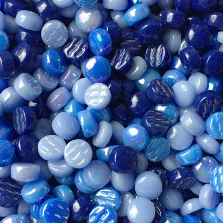 Bumbi din sticlă 12mm – amestec albastru