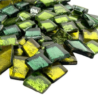 Mozaic din sticlă – Placă din sticlă cu oglindă – amestec verde - mosaicshop