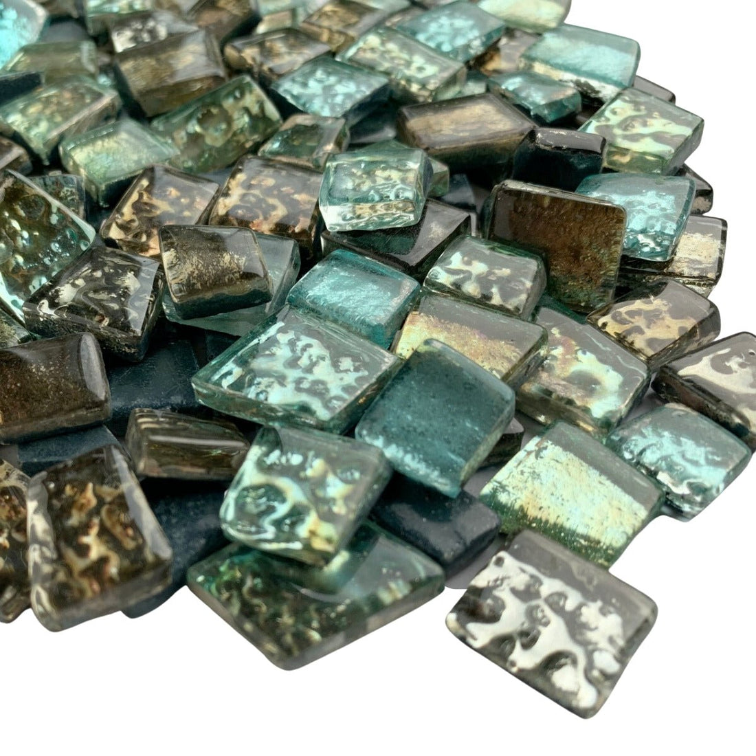 Mozaic din sticlă – Placă din sticlă cu oglindă – amestec de brumă - mosaicshop