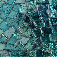 Mozaic din sticlă – Placă din sticlă cu oglindă – amestec apă - mosaicshop