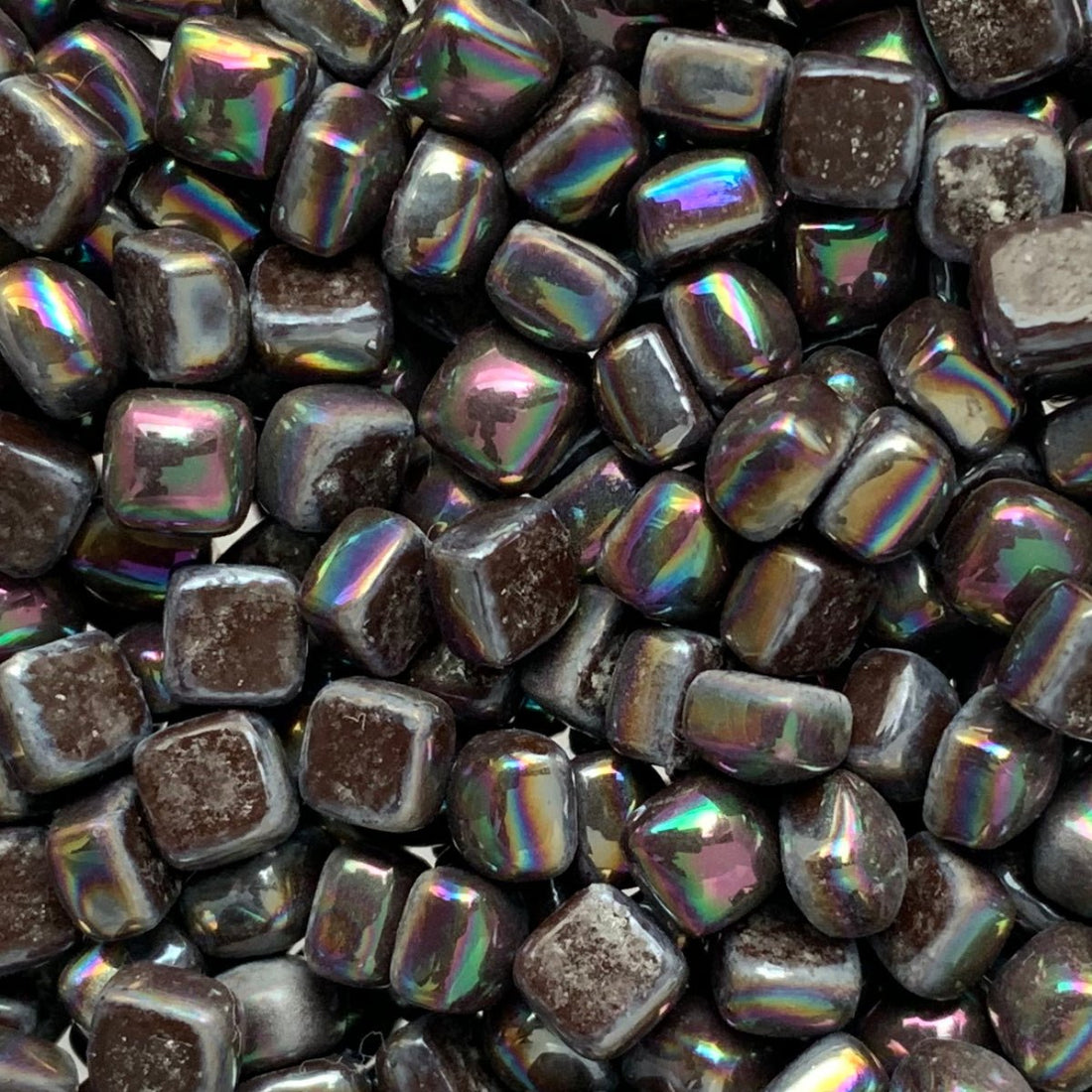 Micro mozaic din sticlă 4,8mm – ciocolată neagră, sidefat - mosaicshop
