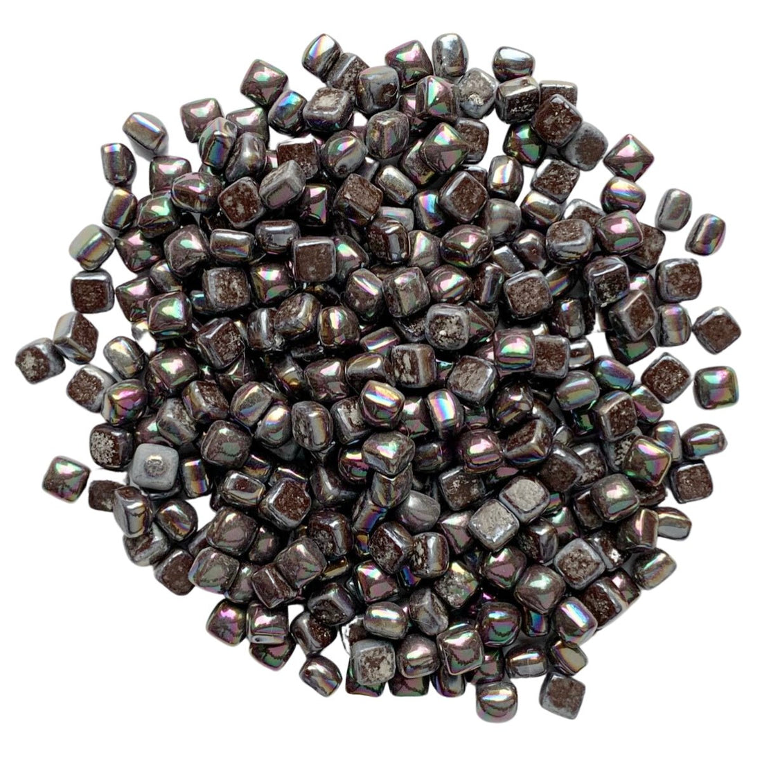 Micro mozaic din sticlă 4,8mm – ciocolată neagră, sidefat - mosaicshop
