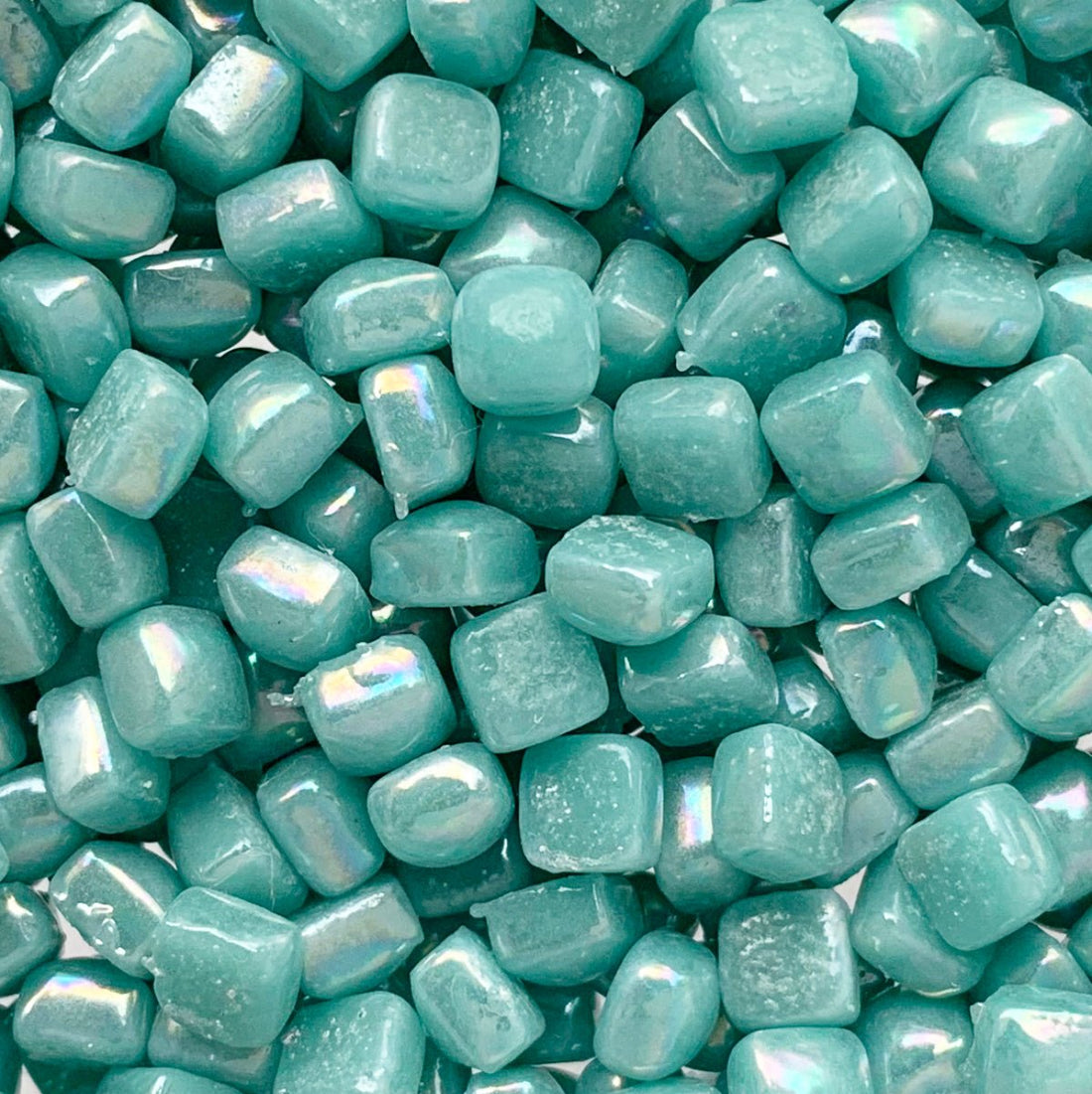 Micro mozaic din sticlă 4,8mm – Half Cyaan, sidefat - mosaicshop